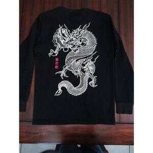 NWT Brandmakers Waffle Knit Long Sleeve Emboidered Winged Mythical Creature M